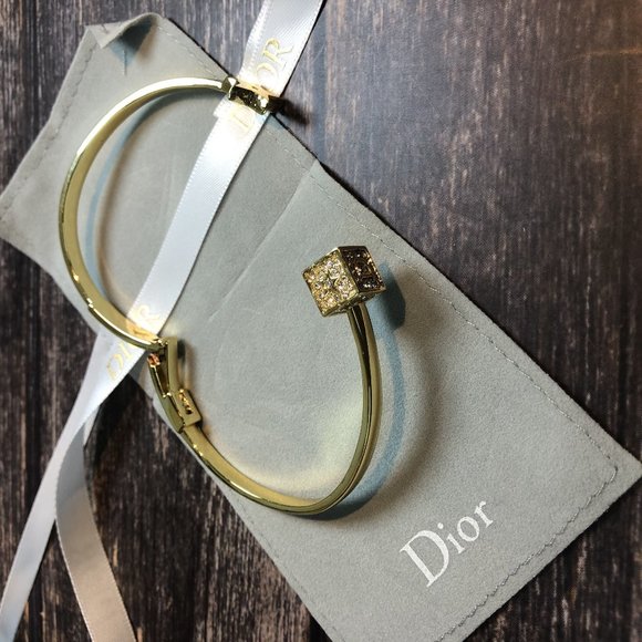 Christian Dior  Gold Mint Vintage Bracelet with Crystals - Picture 3 of 8